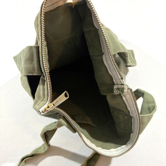 Big Bud Press Mini BAG Green Faded Cotton Canvas Zip Pocket Small Tote USA - Picture 7 of 7